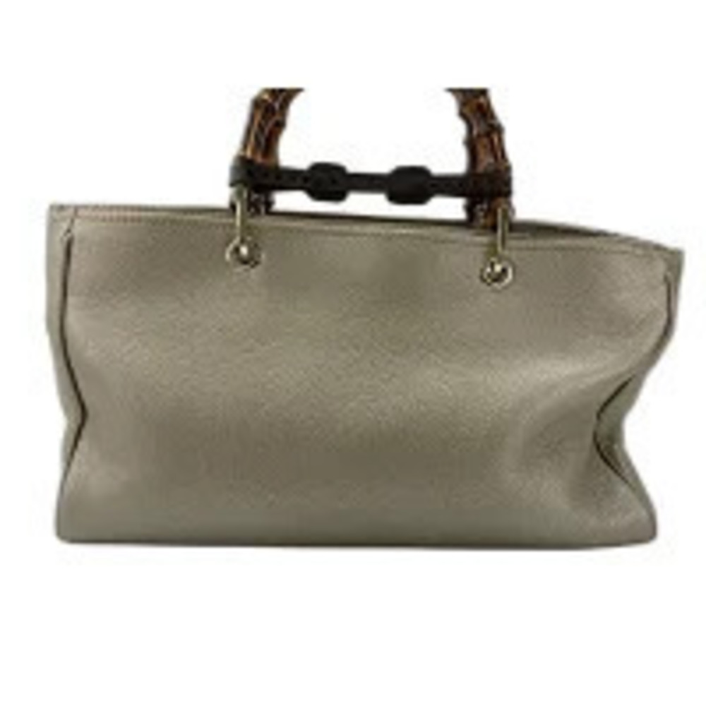 Gucci Bamboo Handbag Leather Gold